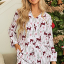 White Large Abigail Christmas Deer Printed Shirt
