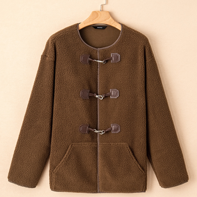 Abigail Coffee toggle Teddy Coat