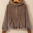  Abigail Kangaroo Drawstring Corduroy Hoodie