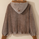  Abigail Kangaroo Drawstring Corduroy Hoodie