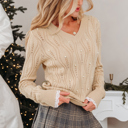  Abigail Lace Patchwork Sleeve Sweater