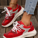  Abigail Lace Up Breathable Sneakers