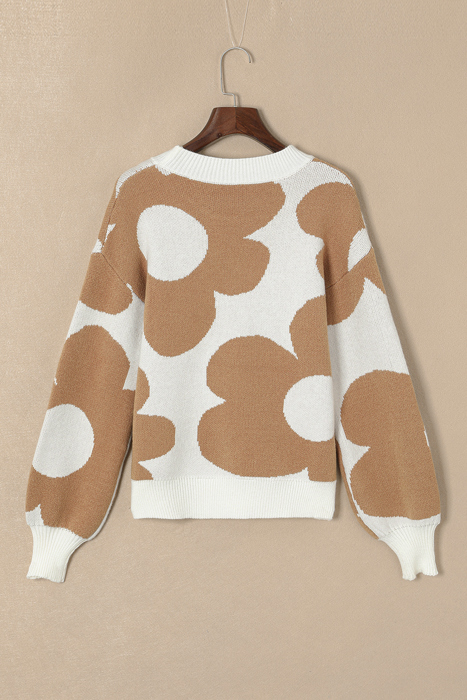 Abigail Pattern Drop Shoulder Sweater