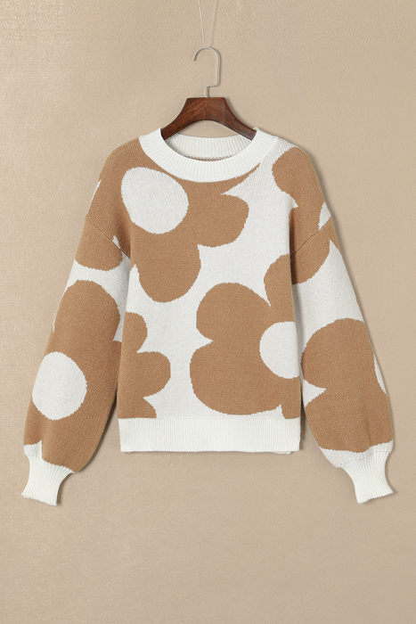 Abigail Pattern Drop Shoulder Sweater