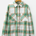 Khaki Small Abigail Plaid Casual Flannel Shacket