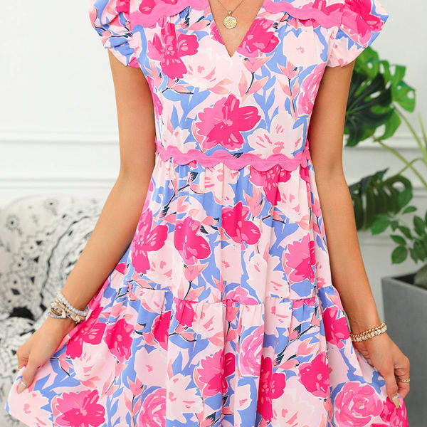 Abigail Ric Rac Flutter Sleeve Dress