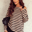  Abigail Shoulder Loose Sleeve Sweater
