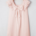 Abigail Textured Flutter Sleeve Bow Back Mini Dress