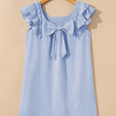  Abigail Textured Flutter Sleeve Bow Back Mini Dress