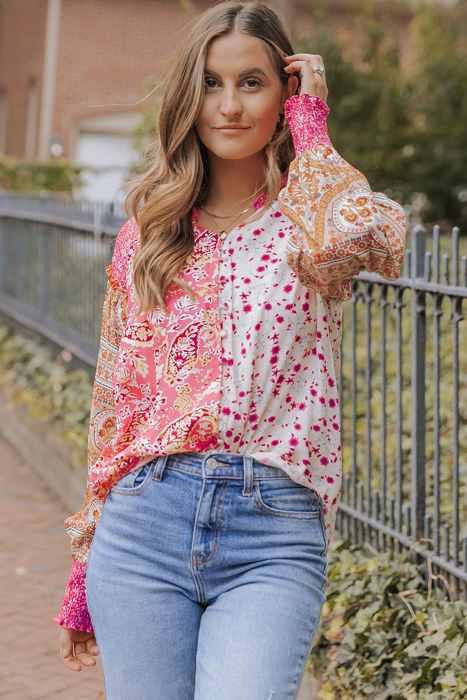 Adalee Printed Puff Sleeve Shirt