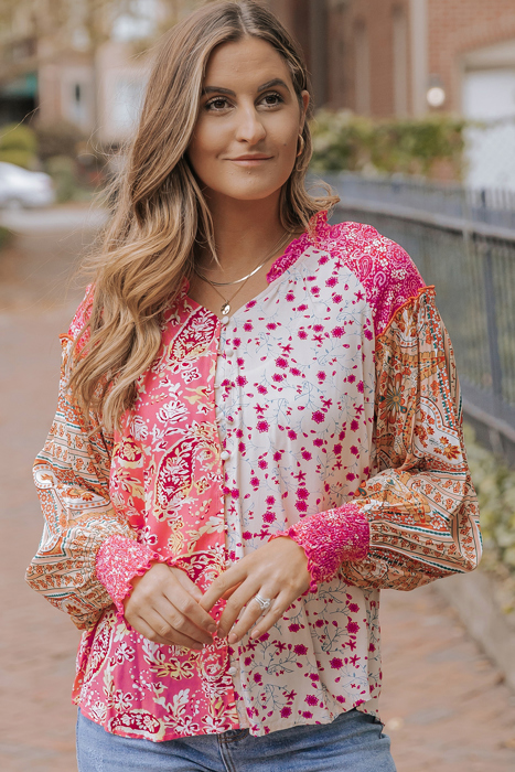 Adalee Printed Puff Sleeve Shirt