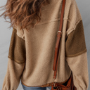  Adaline Patchwork Half Sherpa Sweatshirt