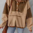  Adaline Patchwork Half Sherpa Sweatshirt