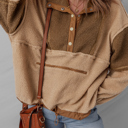  Adaline Patchwork Half Sherpa Sweatshirt