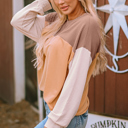  Adaline Ribbed Loose top Long Sleeve Top