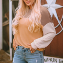  Adaline Ribbed Loose top Long Sleeve Top