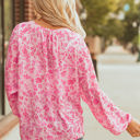  Adalyn Floral Puff Sleeve Lightweight Blouse