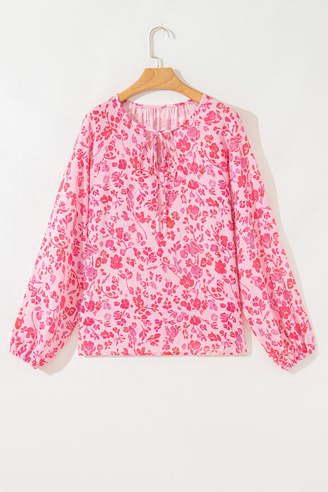 Adalyn Floral Puff Sleeve Lightweight Blouse