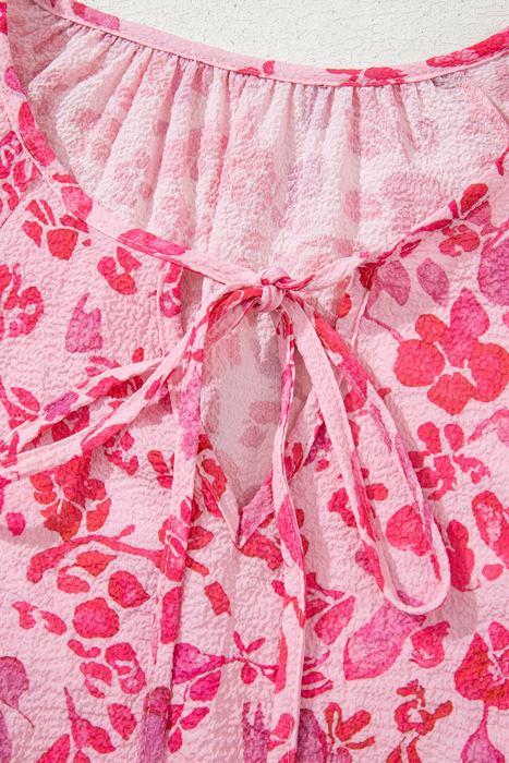 Adalyn Floral Puff Sleeve Lightweight Blouse