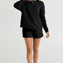  Adalyn Textured Long Sleeve Top and Drawstring Shorts Set