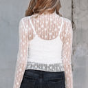  Adalynn Sheer Floral Lace Long Sleeve Top