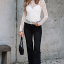  Adalynn Sheer Floral Lace Long Sleeve Top
