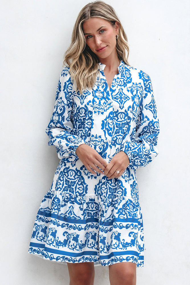 Adalynn Tribal Button Up Loose Mini Dress