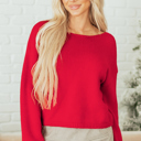  Addison Backless Bubble Sleeve Sweater