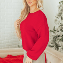  Addison Backless Bubble Sleeve Sweater