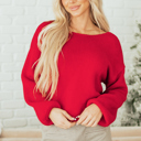  Addison Backless Bubble Sleeve Sweater