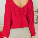  Addison Backless Bubble Sleeve Sweater