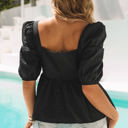  Adelina Square Neck Puff Sleeve Blouse