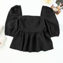  Adelina Square Neck Puff Sleeve Blouse