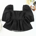  Adelina Square Neck Puff Sleeve Blouse