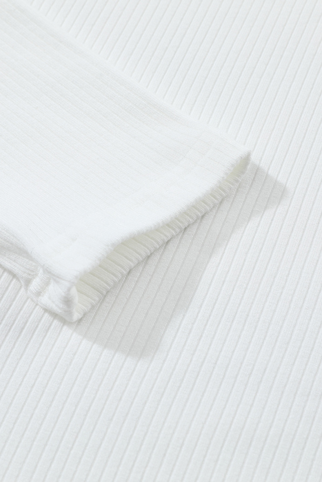 Adelyn Ribbed Knit High Long Sleeve Top