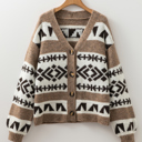  Adelynn Geometric Pattern Front Sweater
