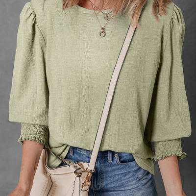 Adelynn Textured Half Sleeve Blouse