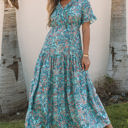  Aila Boho Holiday Ruffle Tiered Maxi Dress