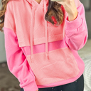 Pink Medium Aila Kangaroo Drop Shoulder Hoodie