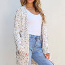  Ailany Confetti Rib Knit Long Sleeve Cardigan