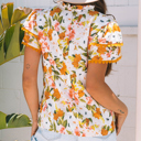  Ailany Short Sleeve Floral Blouse