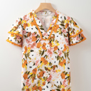 Ailany Short Sleeve Floral Blouse