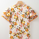  Ailany Short Sleeve Floral Blouse