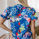  Ainara Flower Puff Short Sleeve Loose Blouse