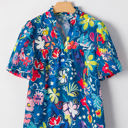  Ainara Flower Puff Short Sleeve Loose Blouse
