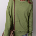  Ainsley Crisscross Stitching Loose Sweatshirt