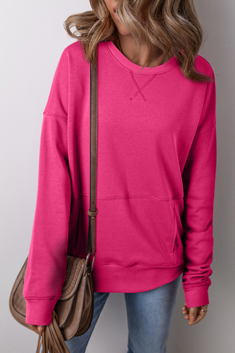 Ainsley Crisscross Stitching Loose Sweatshirt