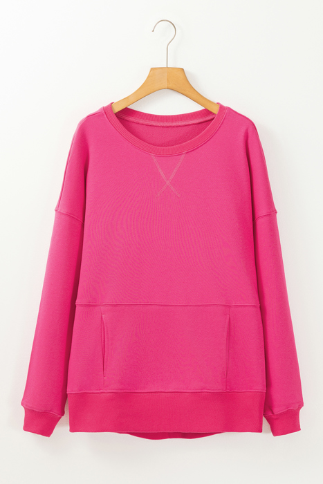 Ainsley Crisscross Stitching Loose Sweatshirt