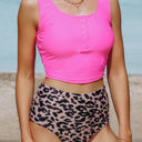 Pink Medium Ainsley Sleeveless Tankini Set