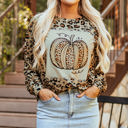  Aitana Halloween Pumpkin Leopard Sweatshirt